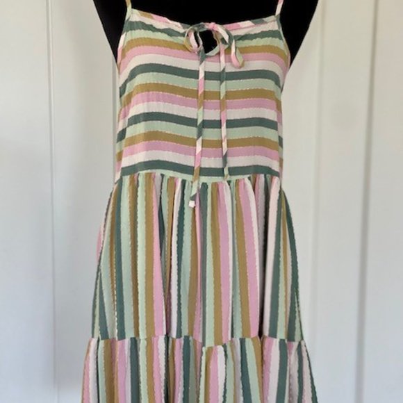 Stripe Tank Dress with lurex thread, Self Contrast - Picture 2 of 4